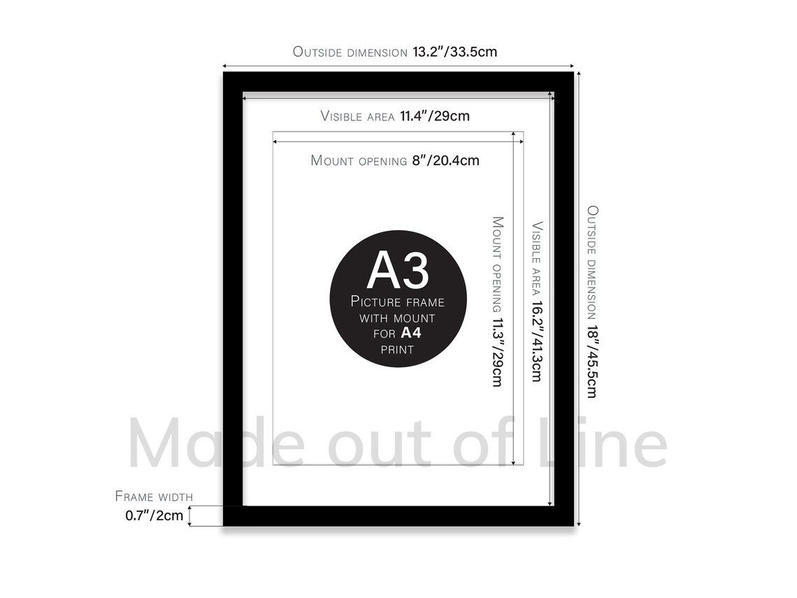 A3 Black Picture Frame Photo Frame Black A3 Size A3 Poster Etsy UK