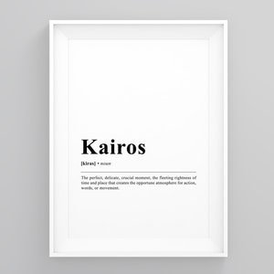 Kairos, Lustig, Definition, Wandkunst, Zitat Druck, Skandinavische Kunst, Moderner Kunstdruck, gerahmter Wanddruck, Art Modern, Hausdruck, Wanddekoration