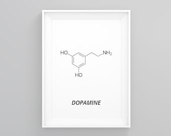 Dopamine Molecule Poster, Science Teacher Gift, Molecule Symbol, Rna Print Art, Home Wall Art, Abstract Wall Decor, Large Poster, Modern Art