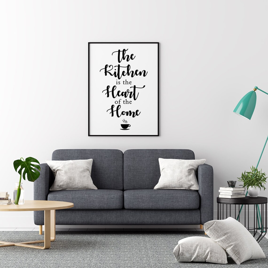 The Kitchen is the Heart of the Home Kitchen Decor Prints - Etsy