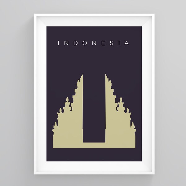 Indonesia Vintage Travel Posters, Ubud Bali Indonesia Travel Poster, Indonesia Poster, Travel Wall Art, Travel Print, Land Mark Print,