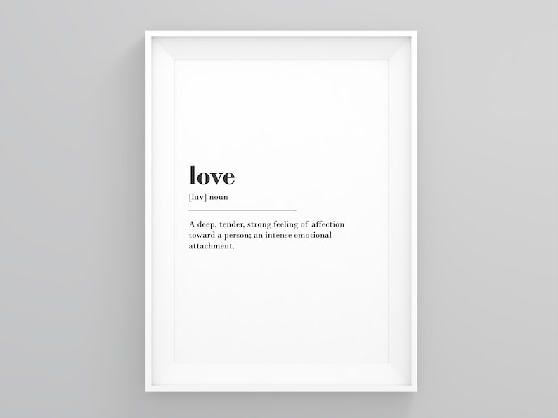 Love Definition Print Cute Love Posters Valentine's Etsy