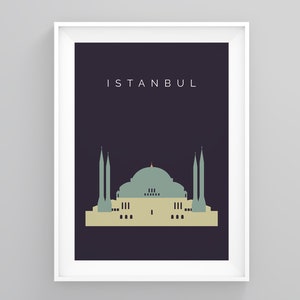 Istanbul Travel Print, Hagia Sophia Ayasofya, Landmark Poster, Istanbul Landmark Wall Art, Modern Minimal, Wanderlust Print, Home Print