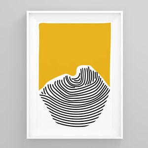 Irregular Shape With Yellow Background, Colourful Abstract, Wall Art Abstract, Scandinavian Design, Framed Scandi Art, Framed Wall Print
