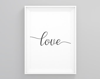 Love, Love Picture, Modern Love Print, Typography Wall Art, New Home Decor, Love Type Home Decor, Modern Love Print, Home Decor, Home Print