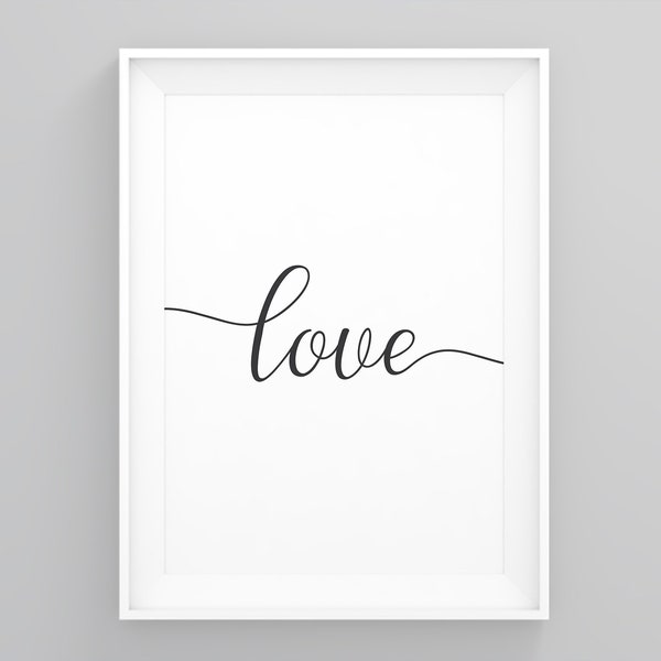 Love, Love Picture, Modern Love Print, Typography Wall Art, New Home Decor, Love Type Home Decor, Modern Love Print, Home Decor, Home Print