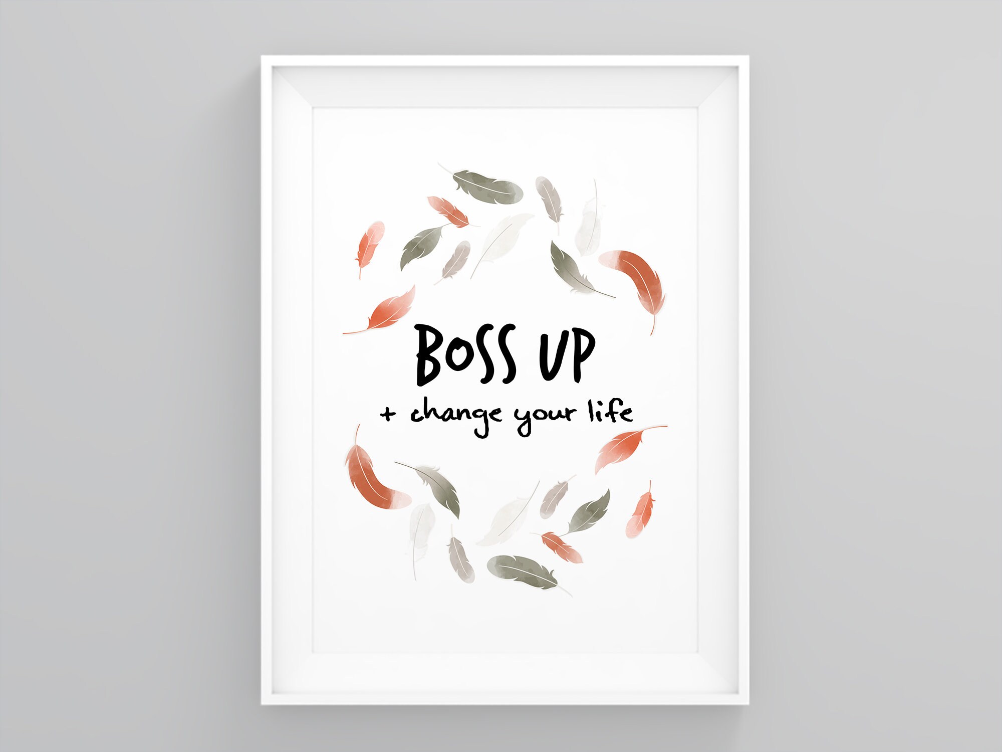 Boss up Change Life Work Poster Entrepreneur Etsy