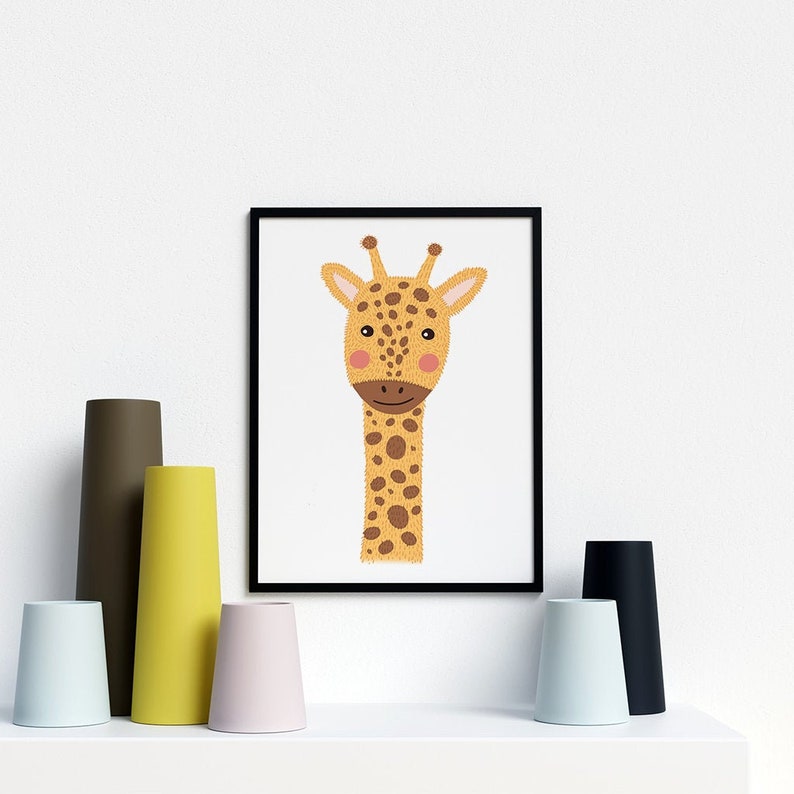 Safari Nursery Print Giraffe Nursery Decor Giraffes Poster Etsy