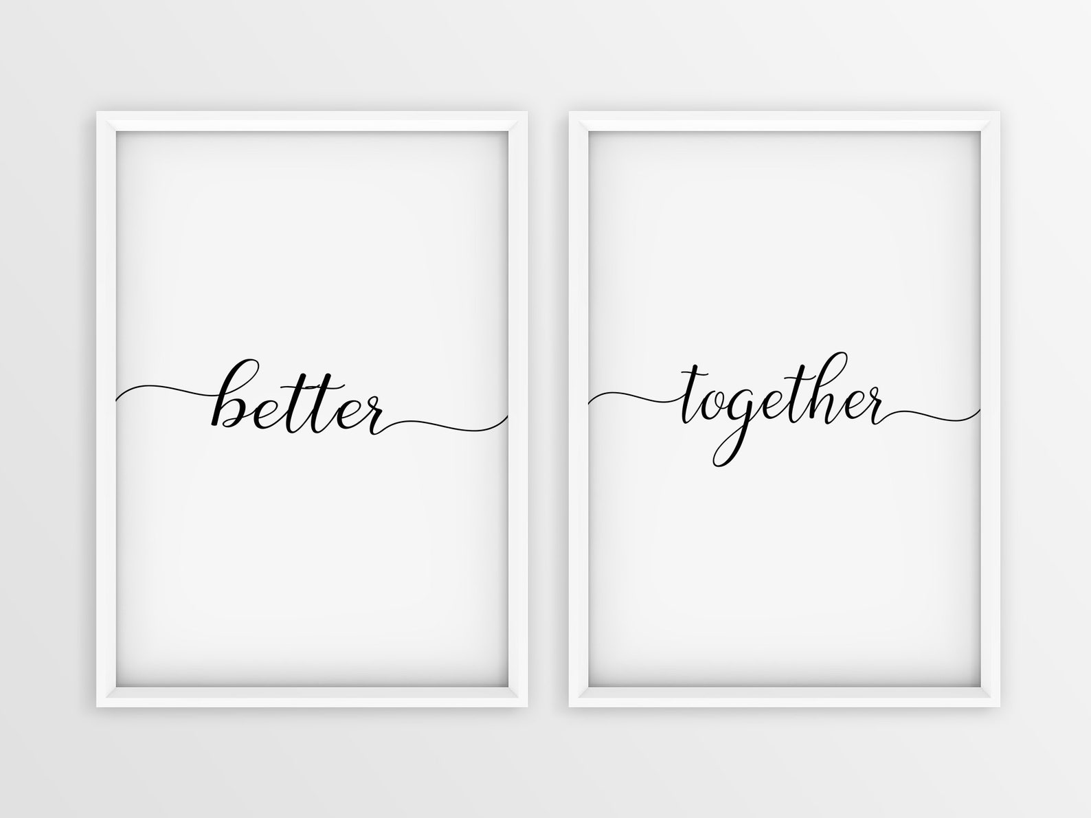 Better Together Bedroom Wall Art Set Set of 2 Framed Art Etsy