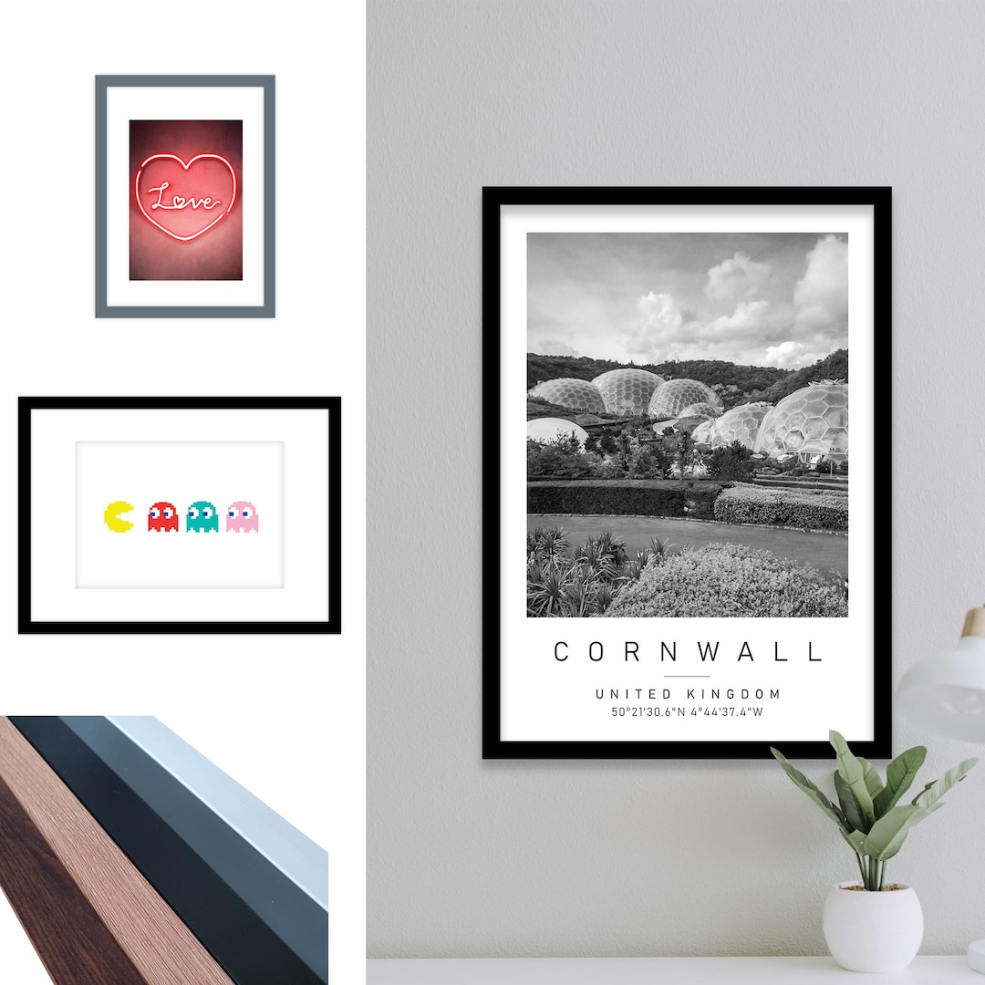 A2 / A3 / A4 / A5 Picture Frames With Mounts, Black / Grey / White