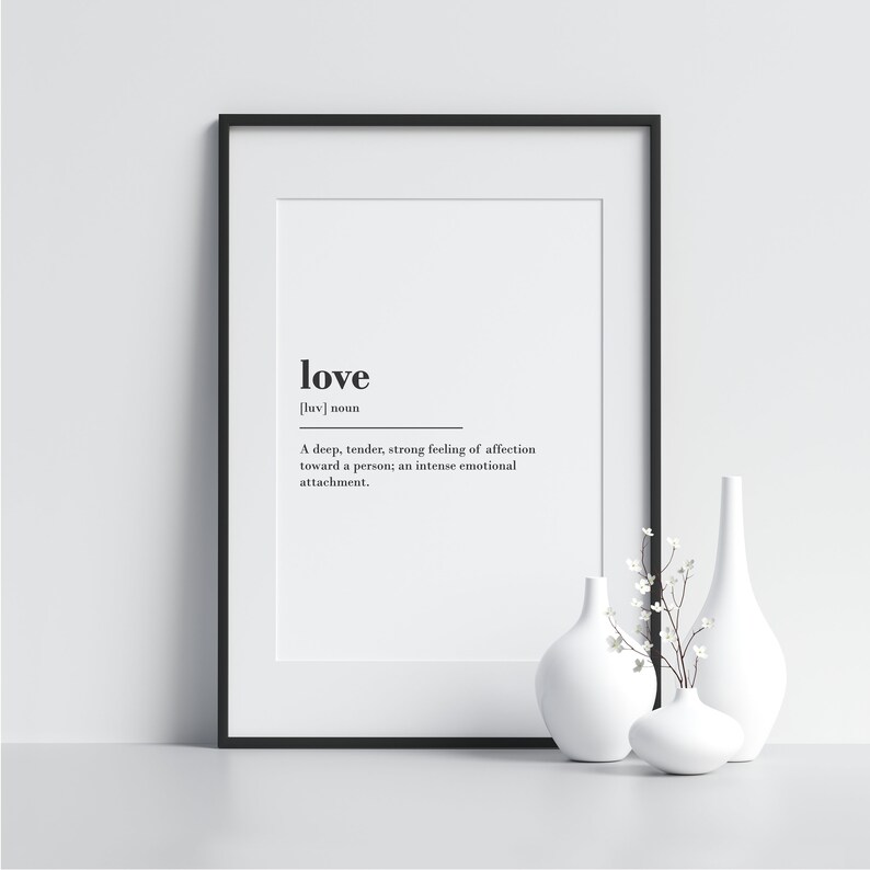 Love Definition Print Cute Love Posters Valentine's Etsy