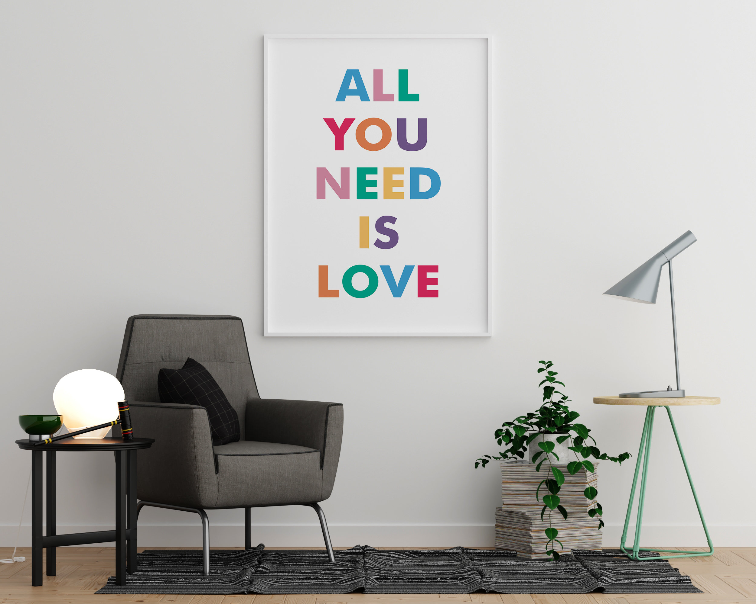 All You Need is Love Wall Art Decor Kitchen Poster Wall Etsy