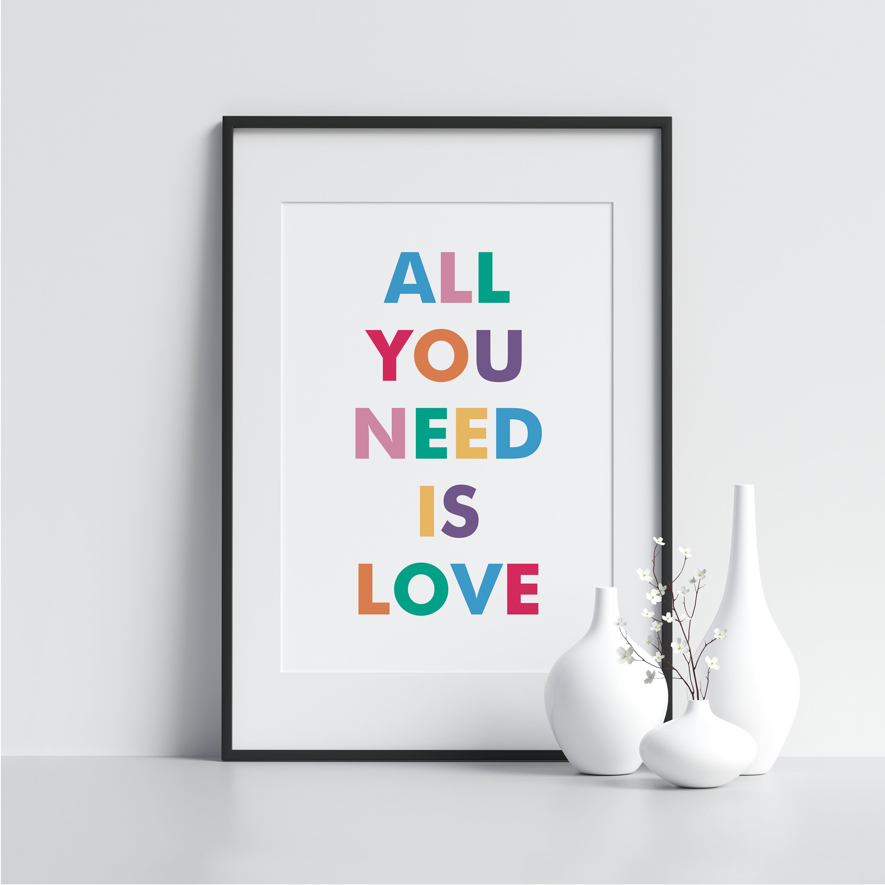 All You Need is Love Wall Art Decor Kitchen Poster Wall Etsy