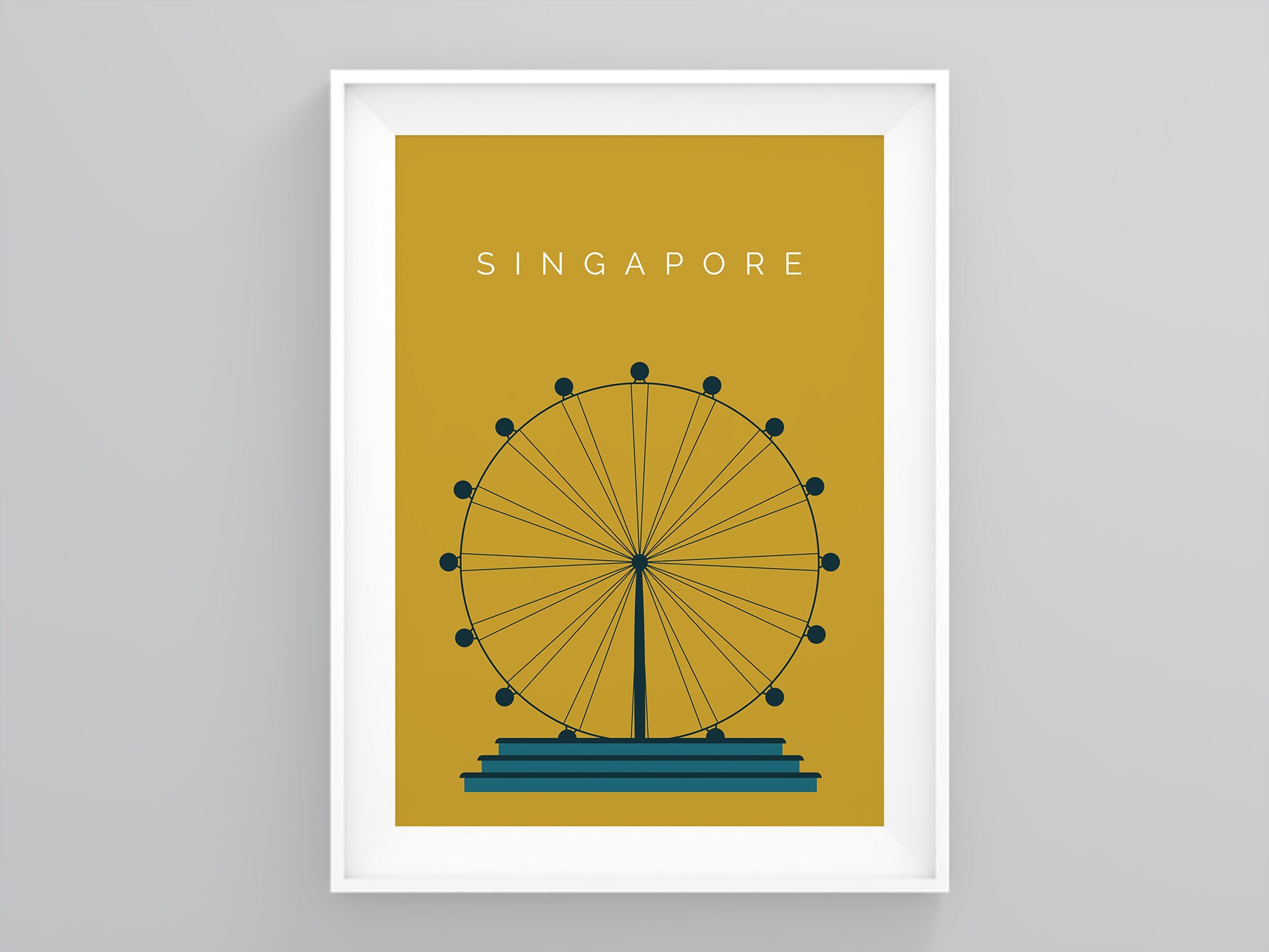 Singapore Travel Print, the Singapore Flyer, Retro Travel Posters, Singapore Traveller Wall Art, Home Framed Art, Wall Art Print, Wanderlust