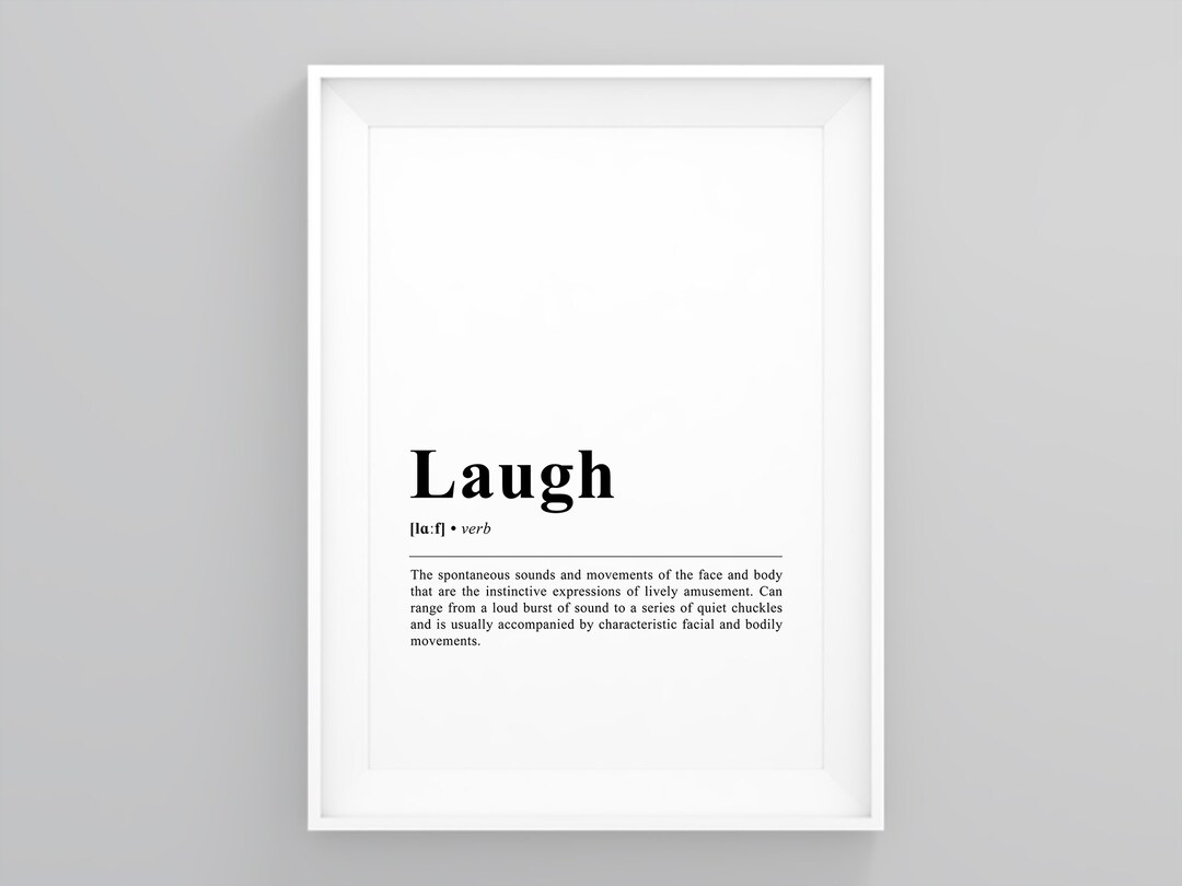 Laugh Funny Definition Wall Art Home Art Decor Definition Etsy