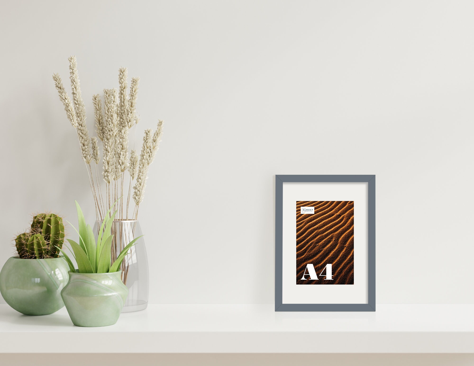 A4 Grey Picture Frame A4 Frame With Mount for A5 Print Etsy