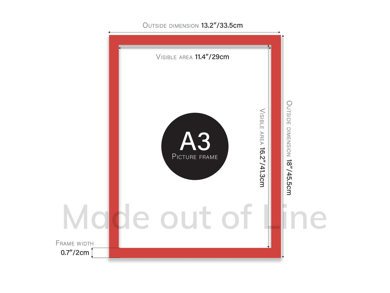 A3 Red Picture Frame A3 Poster Frame Photo Frame Red A3 Etsy UK