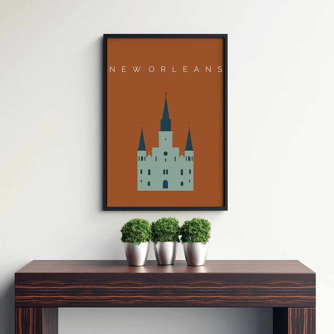 New Orleans Art Deco Travel Posters St Louis Cathedral Land - Etsy