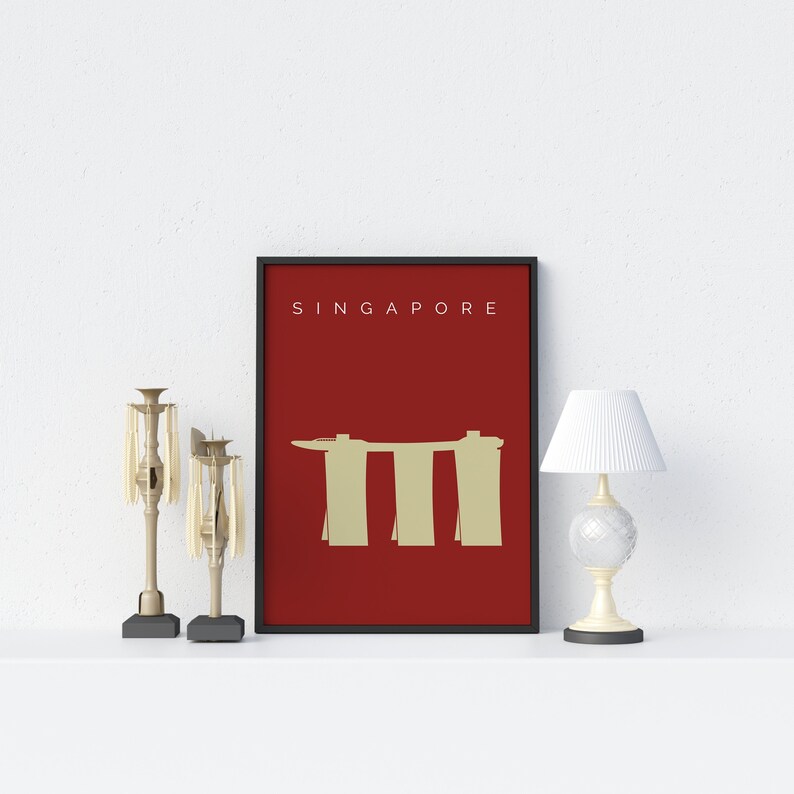 Singapore Land Mark Print Marina Bay Sands Travel Print Etsy