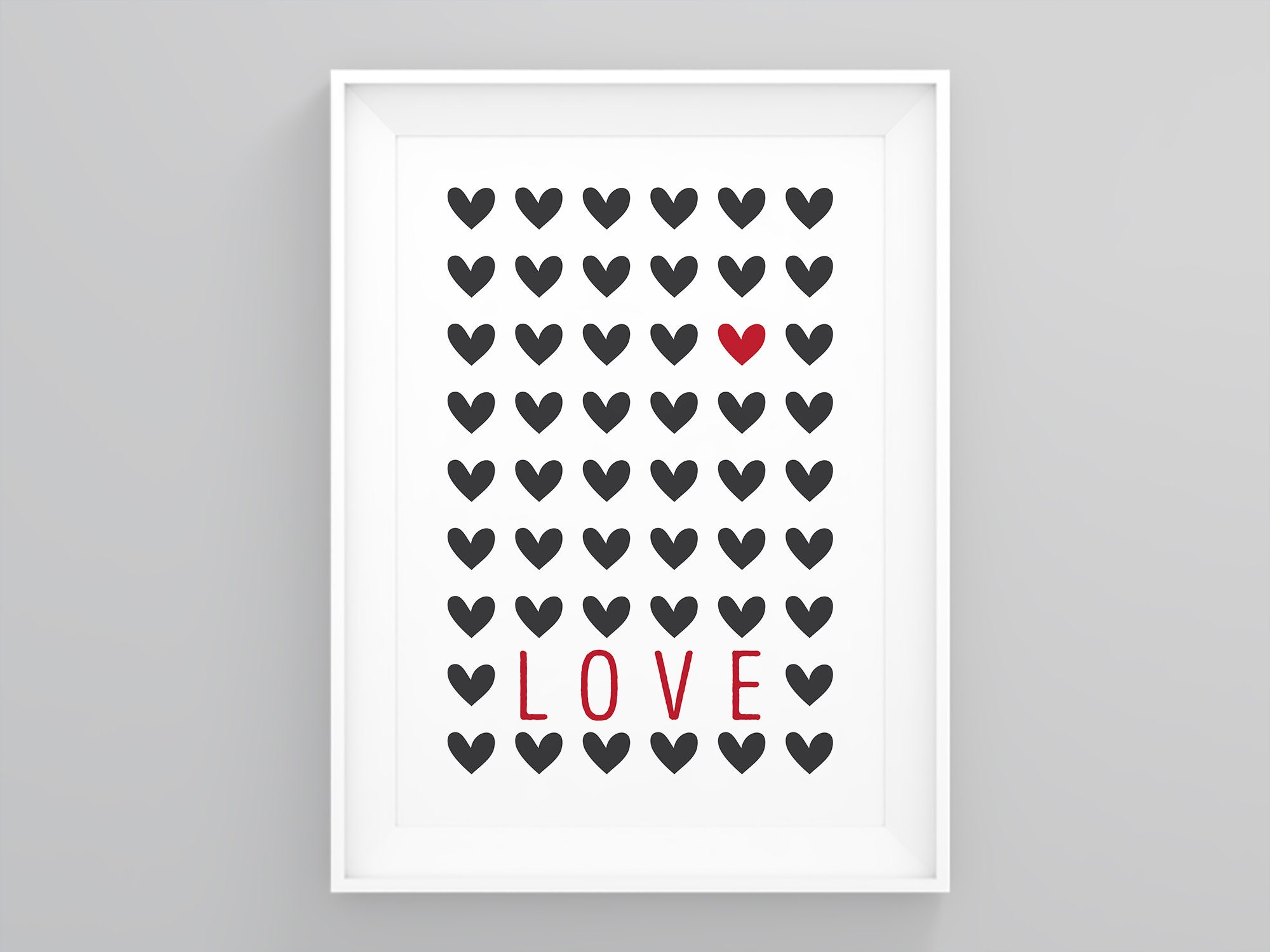 Love Hearts Love Wall Art Love Art Print Abstract Wall Etsy UK