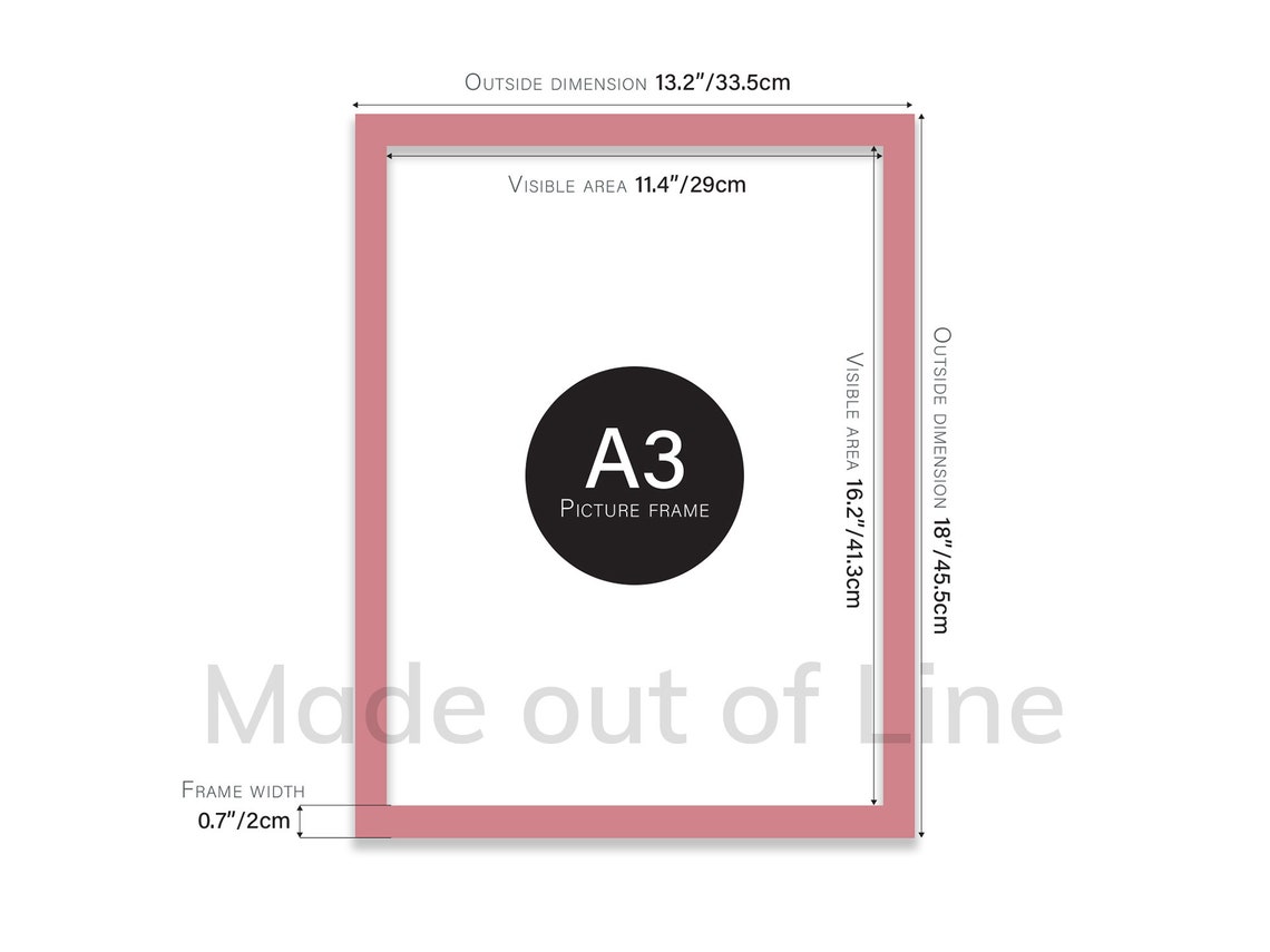 A3 Pink Picture Frame A3 Poster Frame Photo Frame Pink A3 Etsy