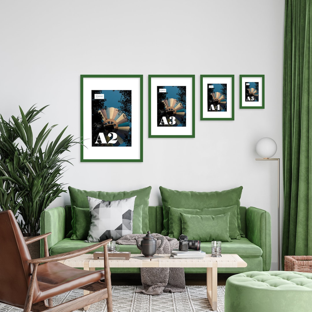 Green Picture Frame, A2 A3 A4 A5, Modern Frame Art, Thin Picture Frame ...