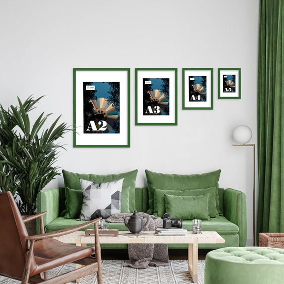 Cadre dimage vert, A2 A3 A4 A5, Art moderne de cadre, cadre mince dimage,  cadres montés blancs, décor à la maison, cadre daffiche, cadre vert de  photo -  France