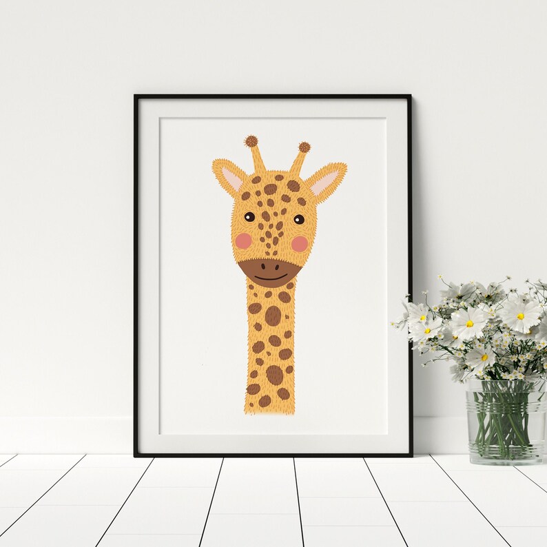 Safari Nursery Print Giraffe Nursery Decor Giraffes Poster Etsy