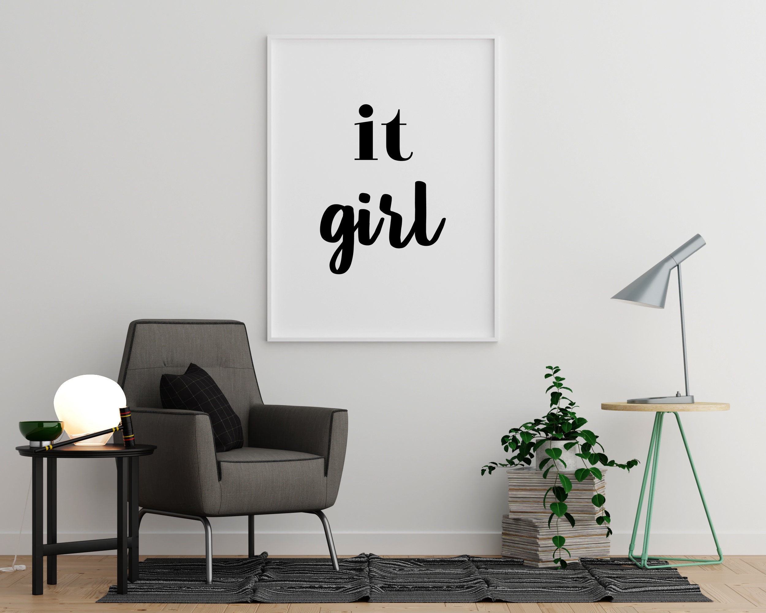 It Girl Boss Poster Girls Quote Feminist Quote Glamours | Etsy