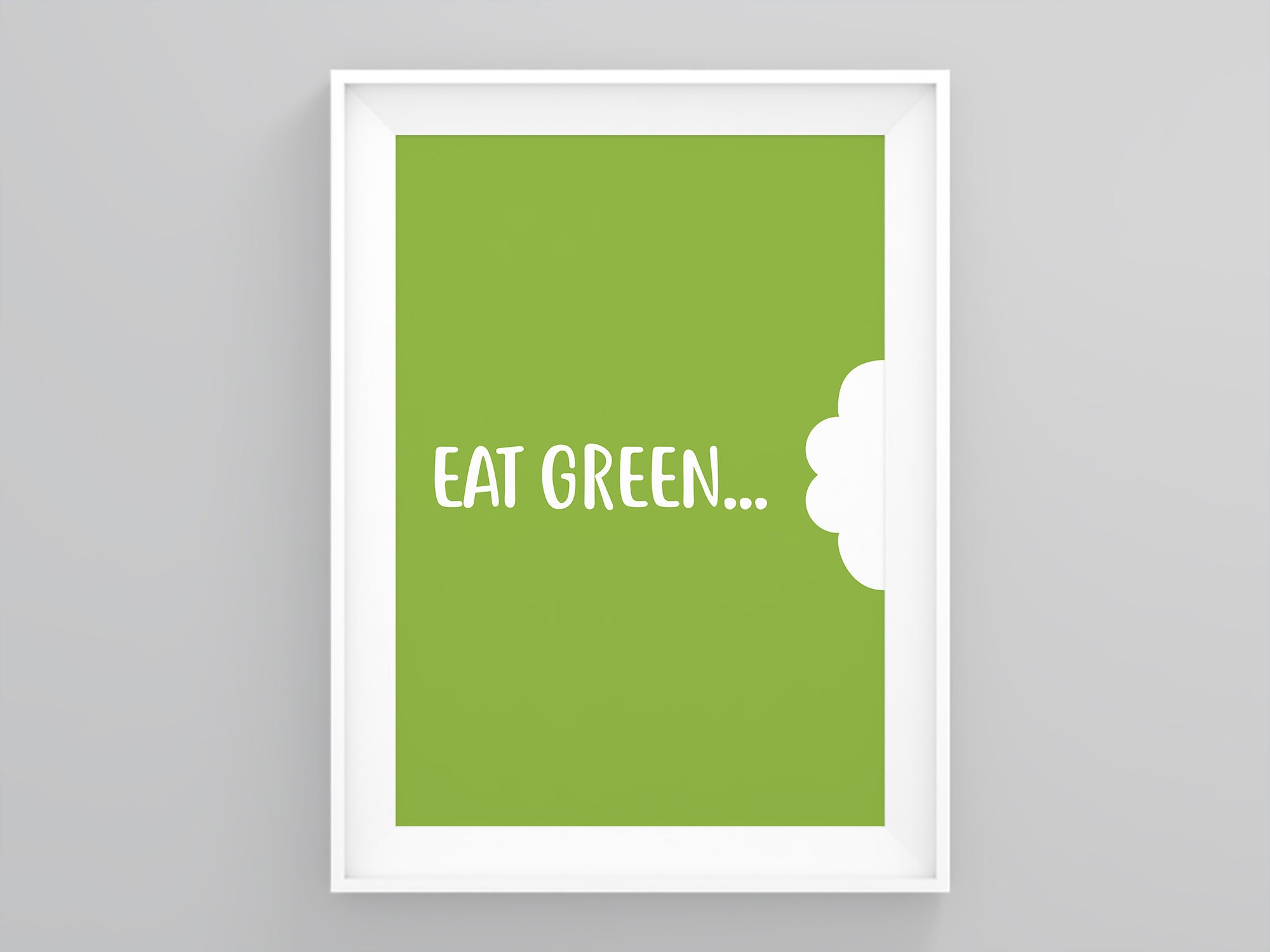 Eat Green Kitchen Wall Art Kitchen Prints Cooking Posters Etsy