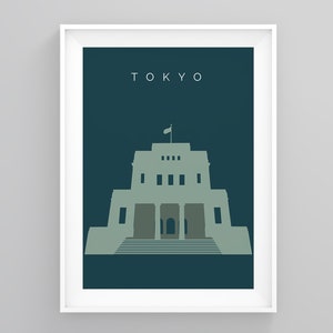 Tokyo Vintage Travel Posters, National Museum Nature and Science Travel Print, Tokyo Land Mark Print, Travel Poster, Print city Wall Decor