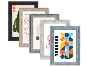 Industrial Vintage Photo Frames, Distressed Wood Picture Frame With Mounts, Rustic Poster Frames, Shabby Chic Wall Decor A2/A3/A4/A5, Square
