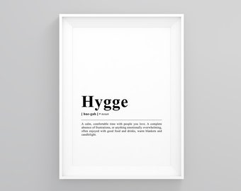 Hygge, Dictionary Art, Modern Wall Art, Minimalist Print, Wall Prints, Home Wall Art, Apartment Decor, Quote Print, Scandi Print