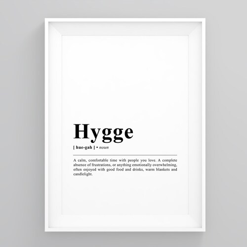 Hygge Dictionary Art Modern Wall Art Minimalist Print Wall Etsy