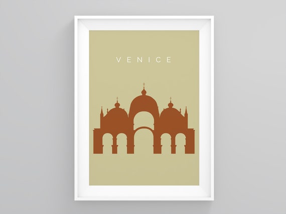 Venice Travel Wall Art, St Marks Basilica & Campanile Land Mark Print, Venice Poster, Print, Travel Print, Travel Destination Prints, Italy