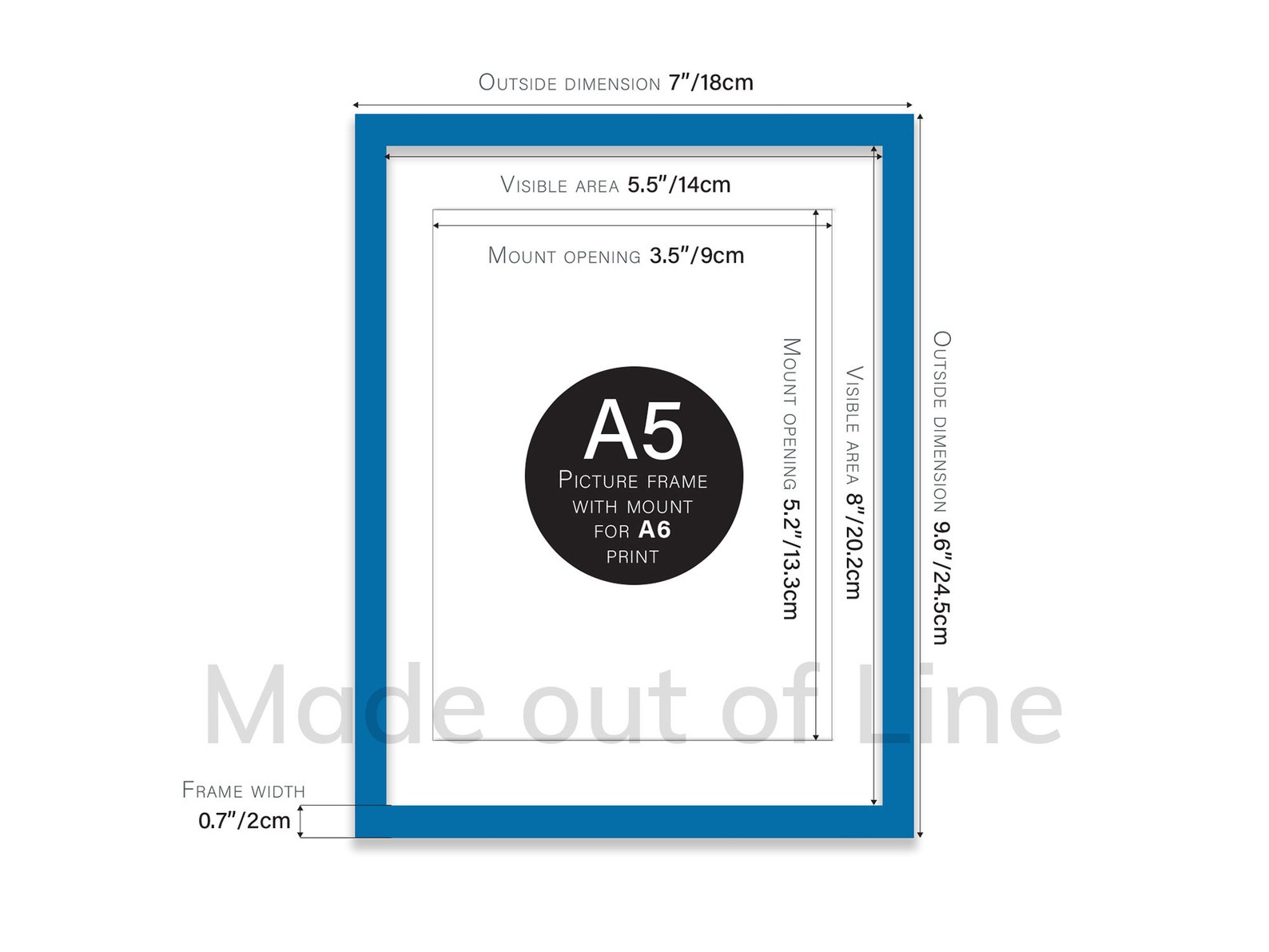 Blue Picture Frame Blue Photo Frame A2 A3 A4 A5 White Etsy UK