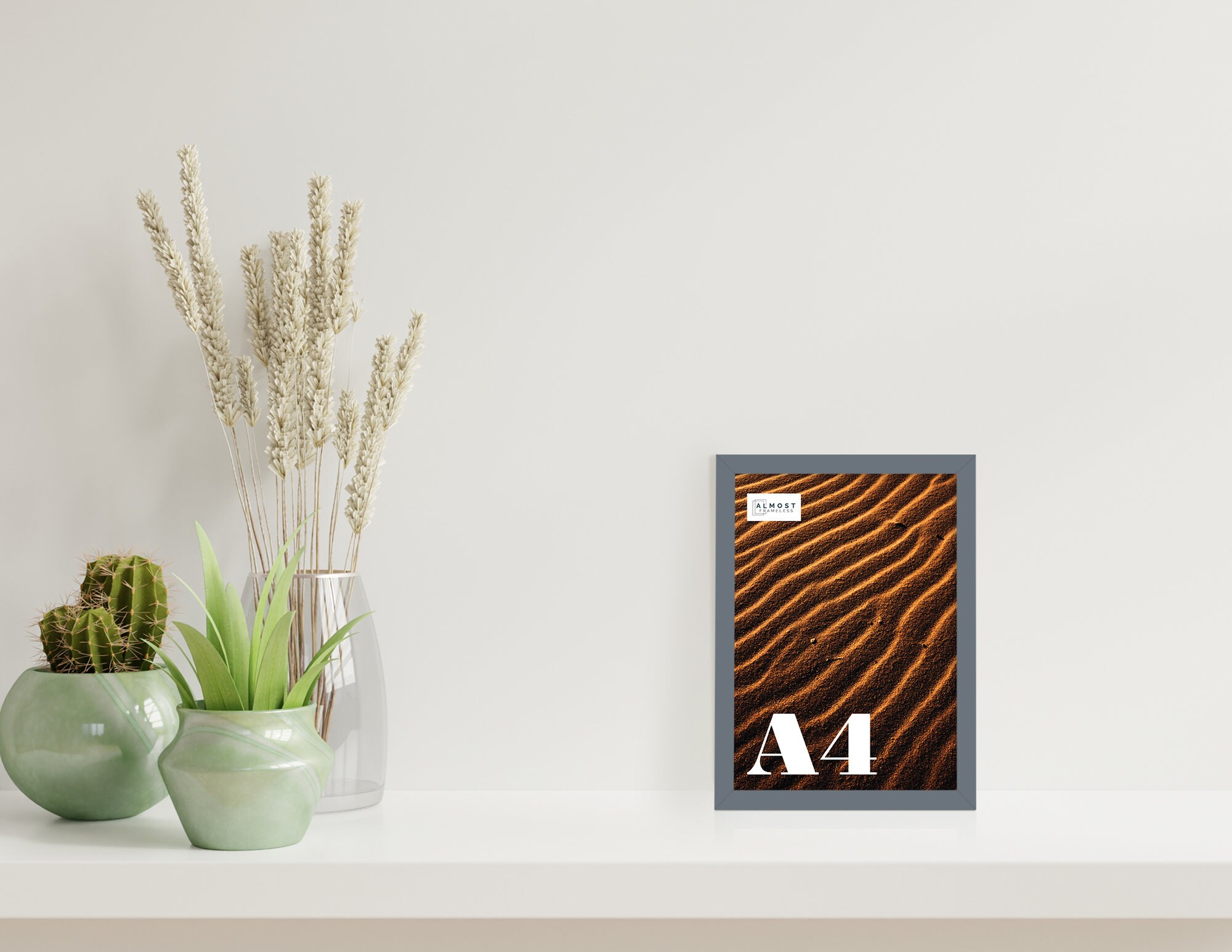 A4 Grey Picture Frame A4 Frame With Mount for A5 Print Etsy