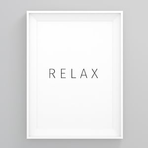 Relax, Bathroom Wall Art, Bathroom Decoration, Bathroom Pictures, Prints Illustrations, Minimalist Framed, Modern Wall Art