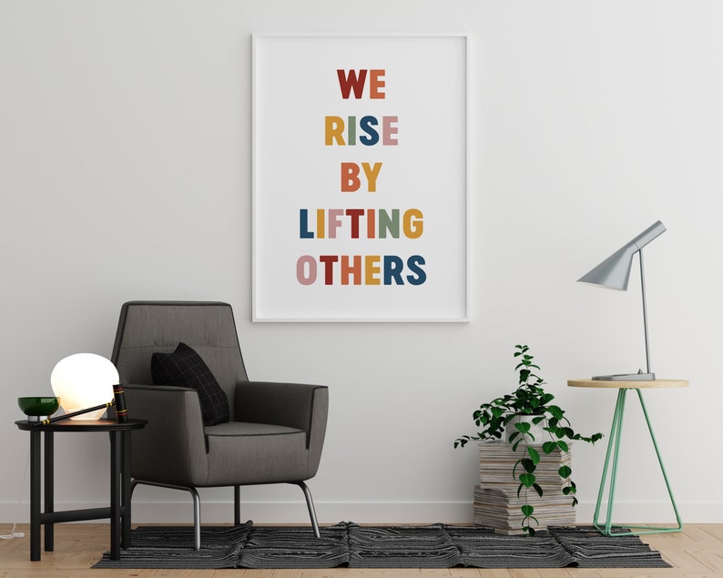 We Rise by Lifting Others Wall Art Quotes Modern Art Framed | Etsy