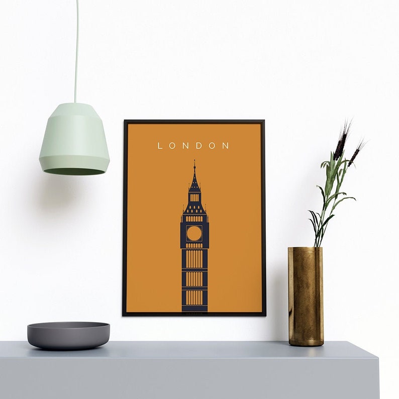 London Travel Wall Art, Bigben Vintage Travel Posters, London Wall Art, Poster, Travel Poster, Art Deco Travel Posters, Travel Wall Decor image 6