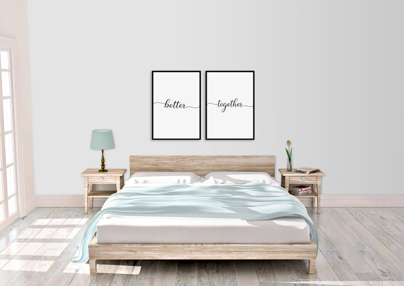 Better Together Bedroom Wall Art Set Set of 2 Framed Art | Etsy