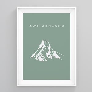 Switzerland Travel Poster, Matterhorn Switzerland, Art Deco Travel Posters Minimalistic Travel Poster, Vintage Poster, Travel Wall Decor