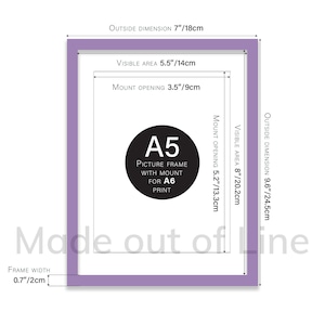 A3 Green Picture Frame, Lilac A5 Photo Frame, Blue A2 Photo Frame, Yellow A4 Photo Frame UK, Rainbow Art Frames, Red Frames, Colourful Art image 10