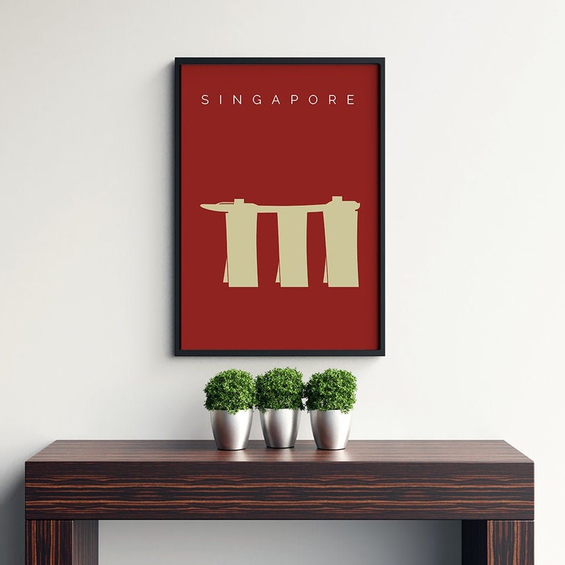 Singapore Land Mark Print Marina Bay Sands Travel Print Etsy