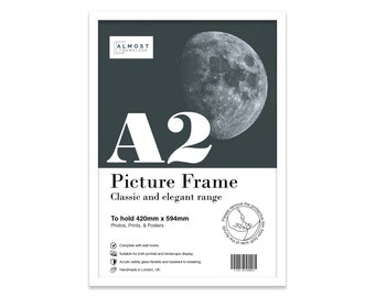 A2 White Picture Frame, Large A2 Poster Frame, Photo Frame White A2 Size, A2 Frame with Mount for A3 Print Option, Art Frames, Wall Mounted