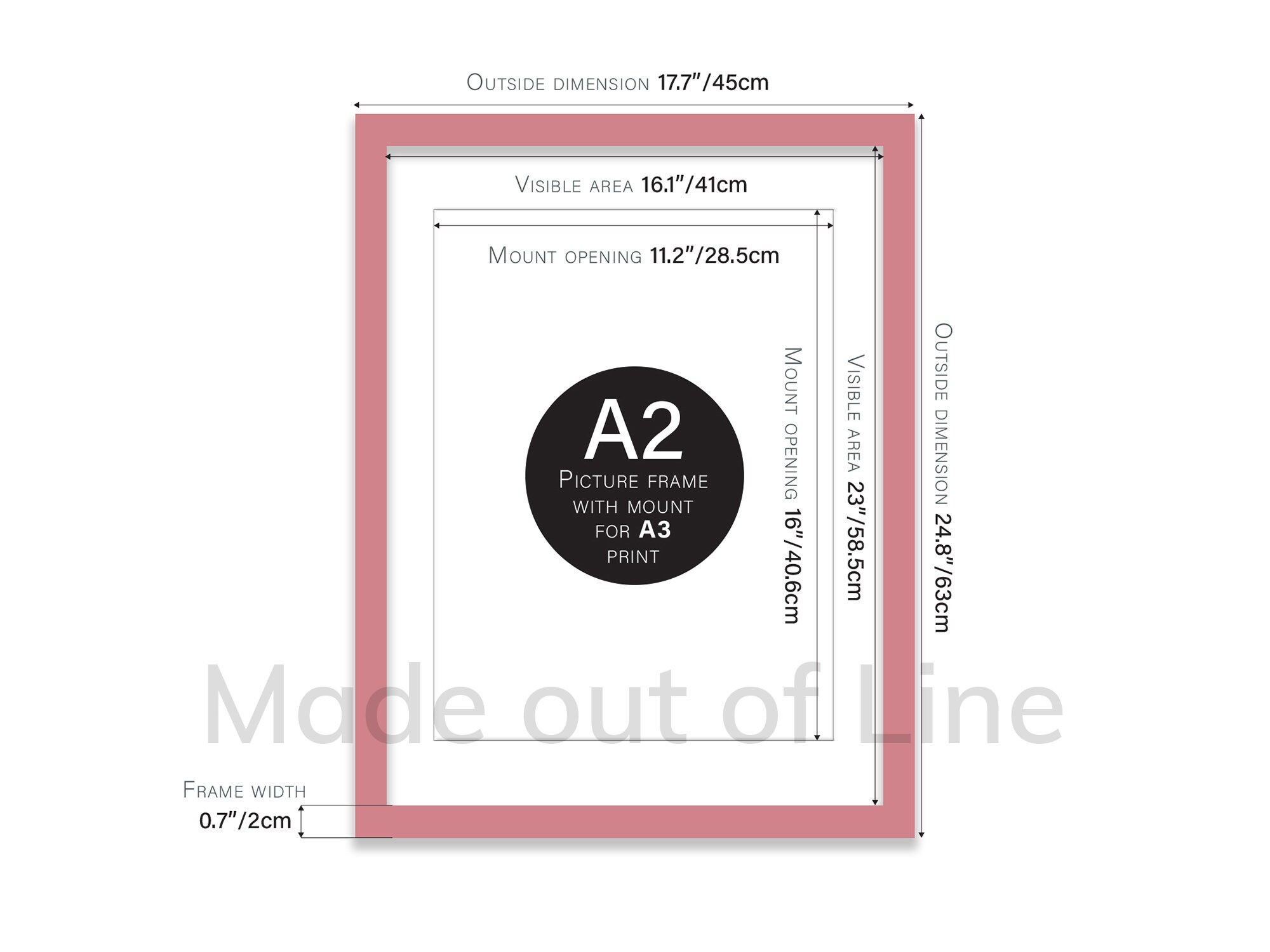 A2 Pink Picture Frame Large A2 Poster Frame Photo Frame Pink Etsy