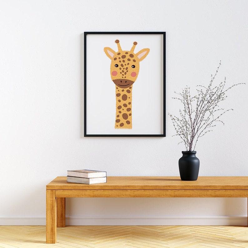 Safari Nursery Print Giraffe Nursery Decor Giraffes Poster Etsy