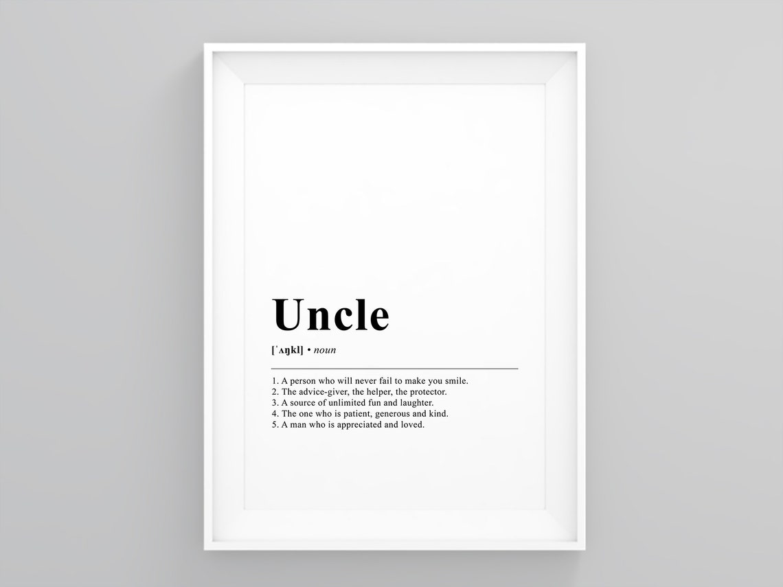 Uncle Funny Dictionary Definition Quote Wall Art Definition Etsy UK