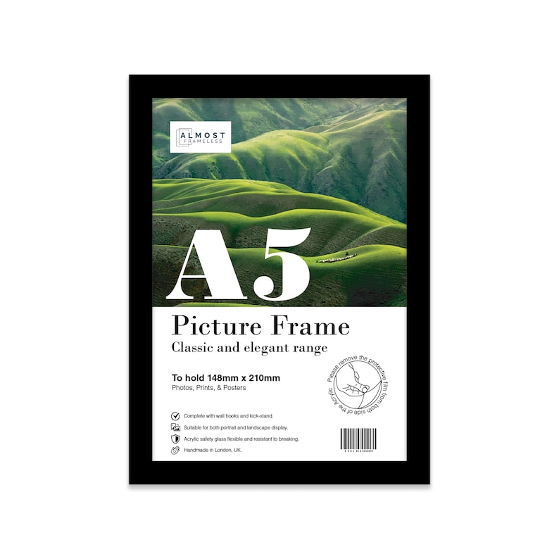 A5 Black Picture Frame A5 Frame With Mount for A6 Print Etsy