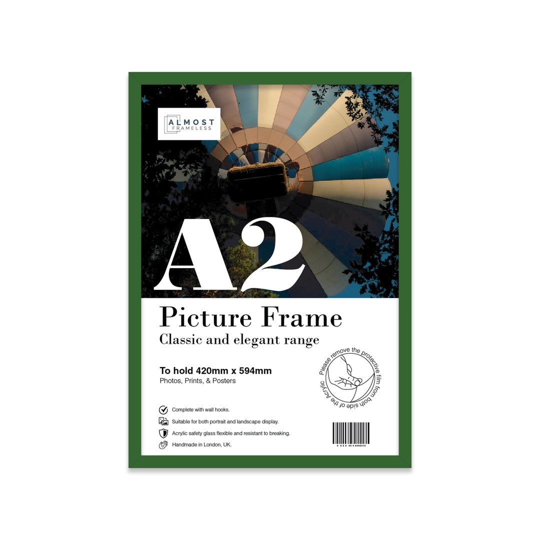 A2 Green Picture Frame, Large A2 Poster Frame, Photo Frame Green A2